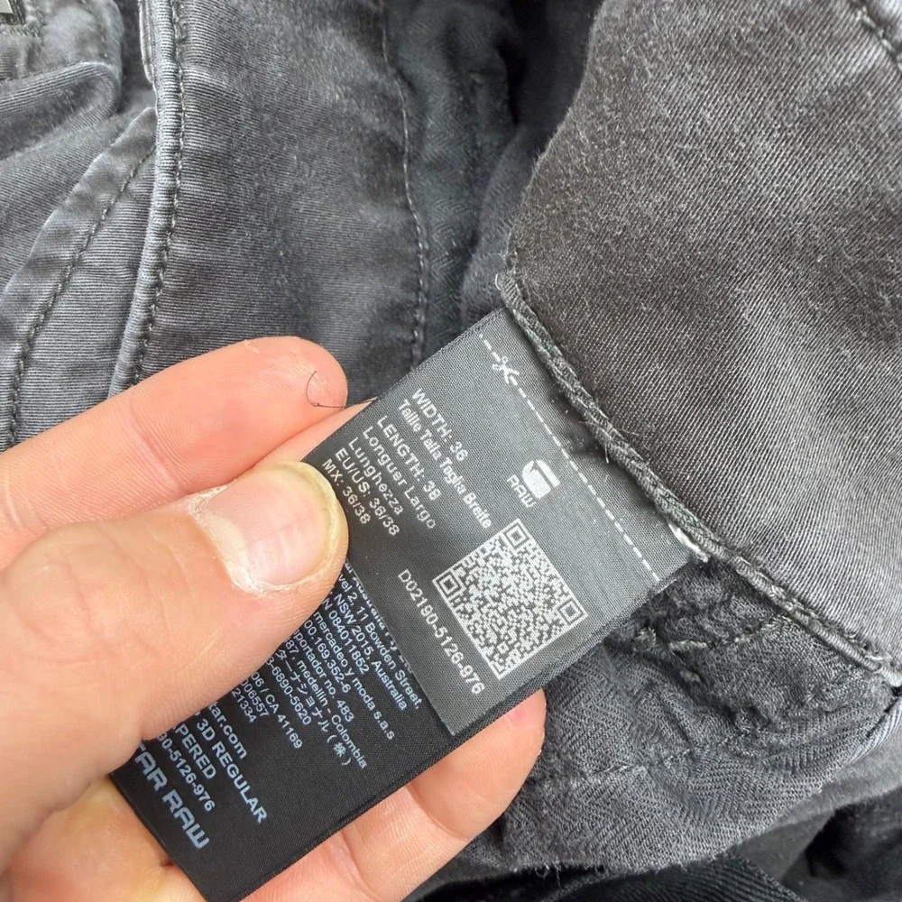 G-Star Raw Rovic 3D Tapered Cargo Pants Mens 36x38 Dark Grey Paratrooper Y2K